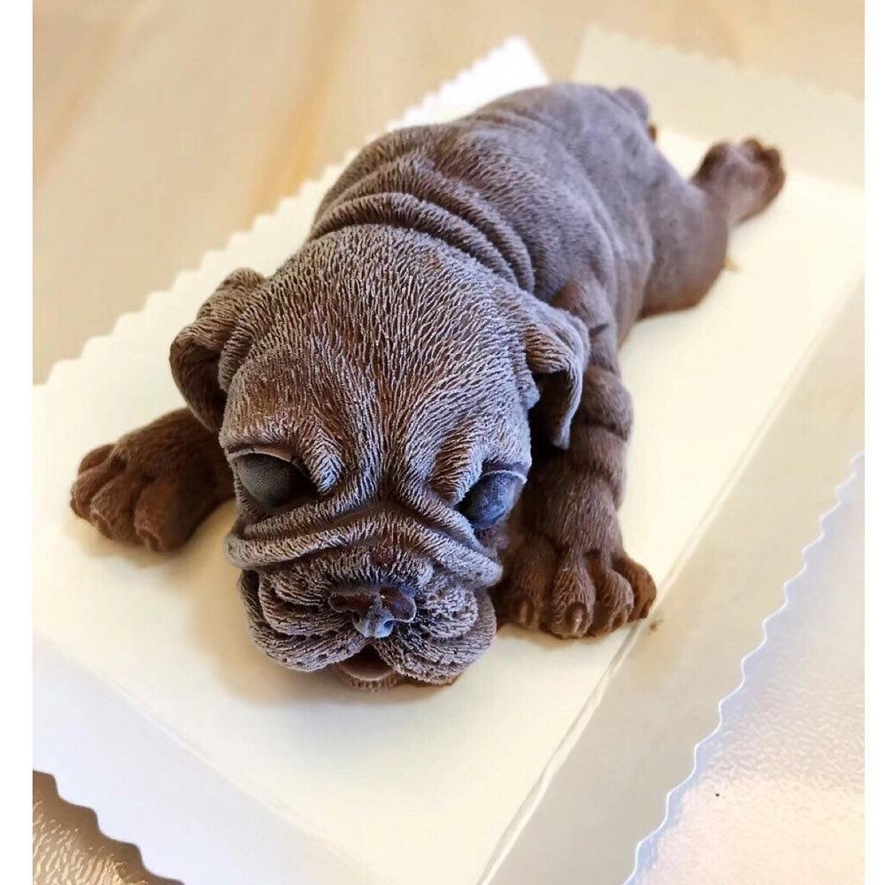 3D Cute Dog Shaped Ice Cream Chocolate Silicone Mold