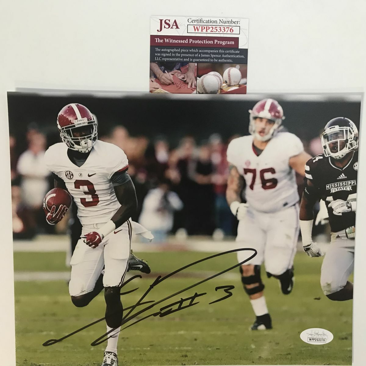 Autographed/Signed CALVIN RIDLEY Alabama Crimson Tide 8x10 Photo Poster painting JSA COA Auto #5