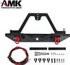 AMK Metal Stinger Front Rear Bumper with LED Light Set for 1/10 RC Crawler Axial SCX10 & SCX10 III TRX4 Redcat Gen8