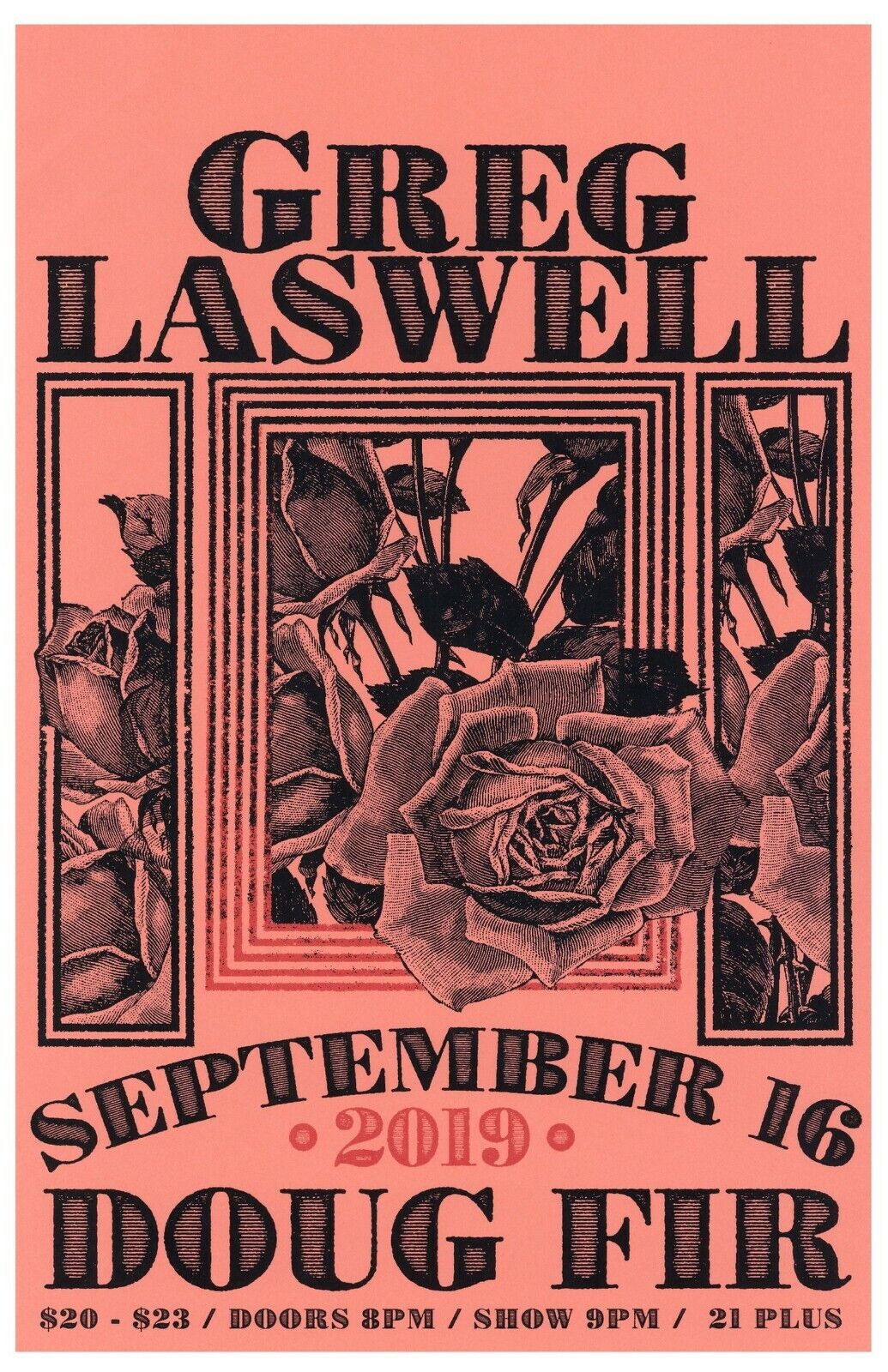 GREG LASWELL 2019 Gig POSTER Portland Oregon Concert