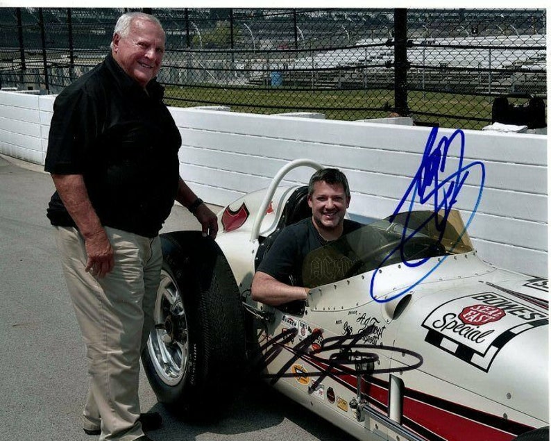 A.j. foyt and tony stewart signed 8x10 indy and nascar Photo Poster painting