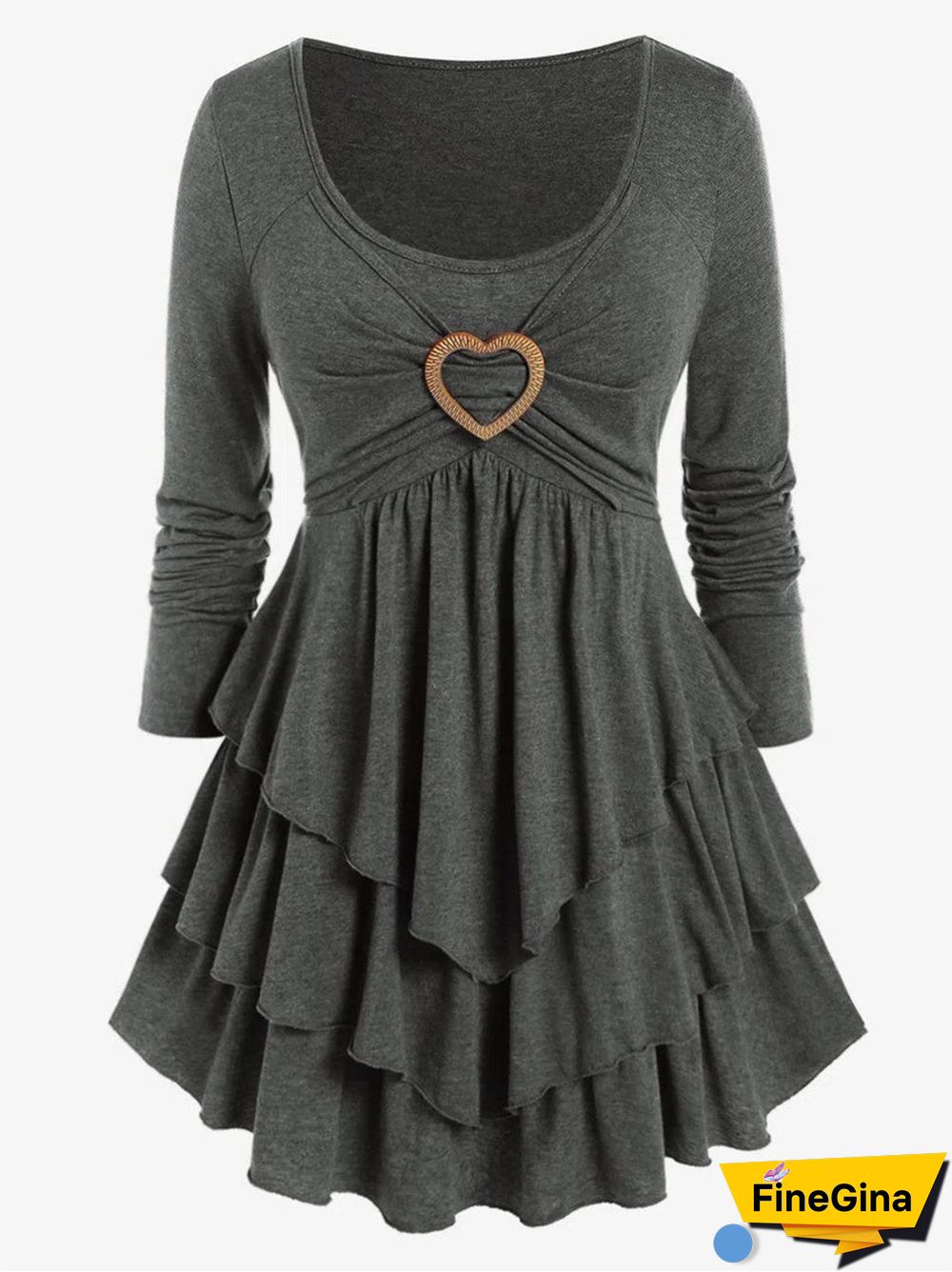 Plain Regular Fit Crew Neck Casual Top