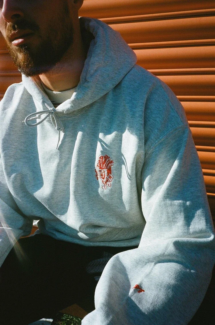 Pomme Frite 'Chips' Embroidered Hoodie - Gray