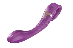 Handheld Clitoral & G-Spot Stimulator Dildo Vibrator with 10 Vibration Frequencies Body Safe Silicone