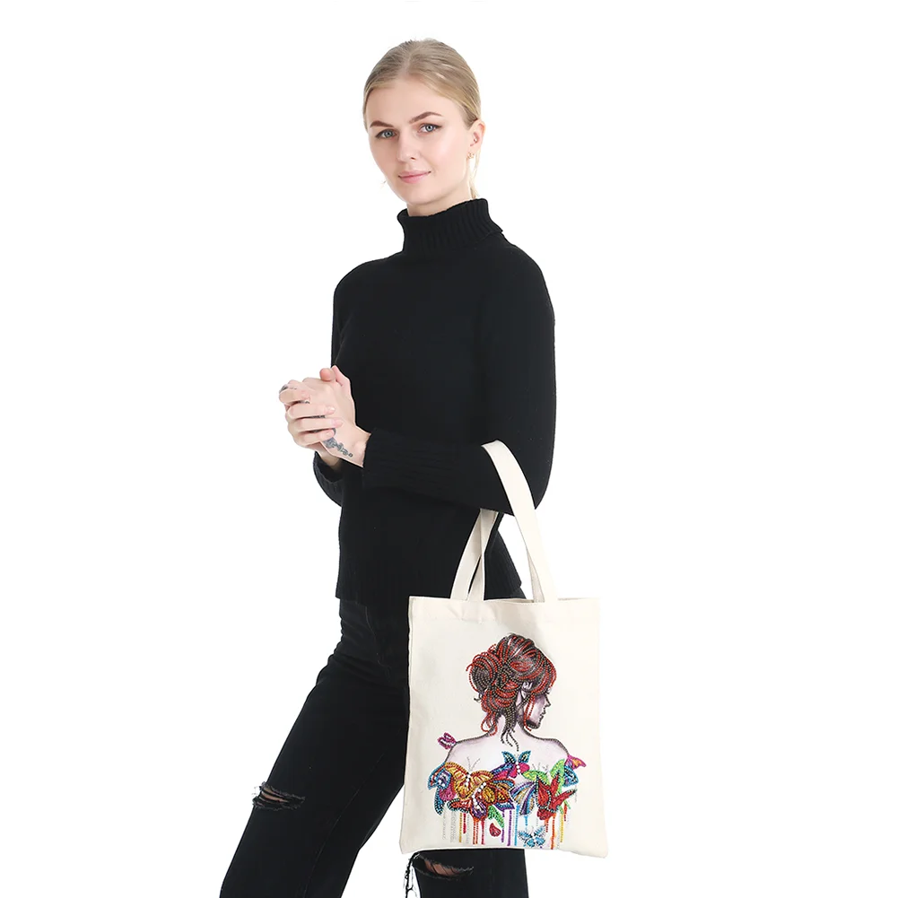 DIY Diamond Painting Eco-Friendly Canvas Bag - Woman