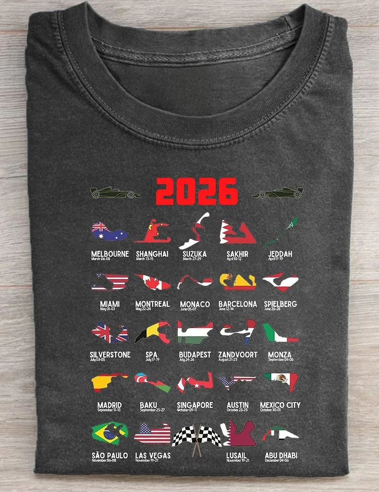 Formula One 2026 Schedule T-Shirt