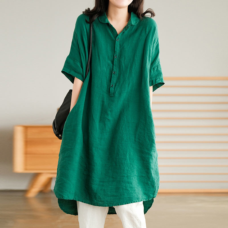 Summer Linen Vintage Irregular Loose Shirt