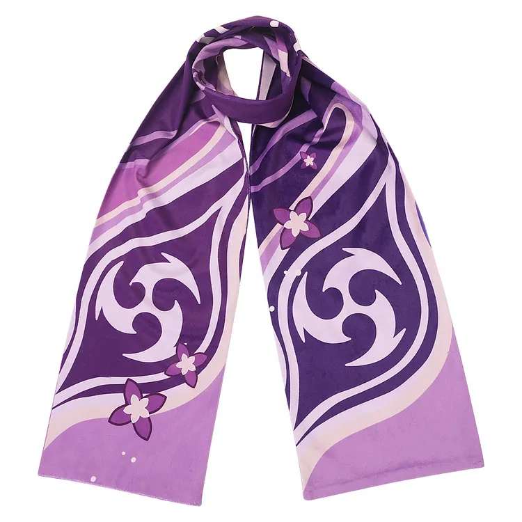 Genshin Impact Raiden Shogun Purple Scarf Cosplay Accessories Halloween Carnival Props