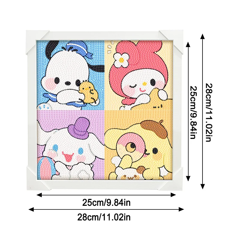 Sanrio Diamond Art Painting Kits with Frame for Kids Ages 4-8-12 Art Crafts