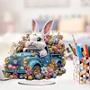 (US Only)Acrylic Special Shape Easter Egg Car Rabbit Diamond Painting Desktop Decors