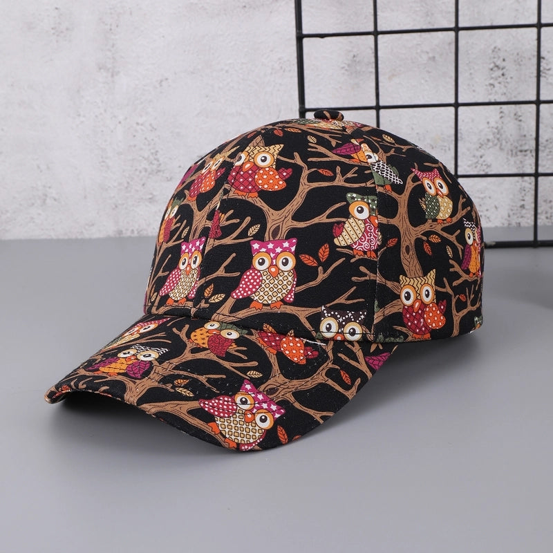 Unisex Casual Artistic Owl Curved Eaves Baseball Cap