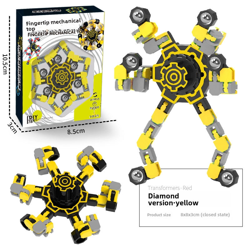 Gyro Toy Children’s Boy’s Transformable Luminous Puzzle Mechanical Fingertip Finger Rotation Decompression Boy’s Toy