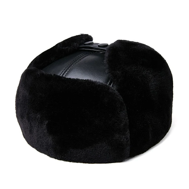 Winter thickened warm outdoor ear protection leather cotton cap