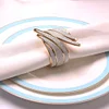 Grey Silver Shimmers Feather Hug Golden Napkin Ring