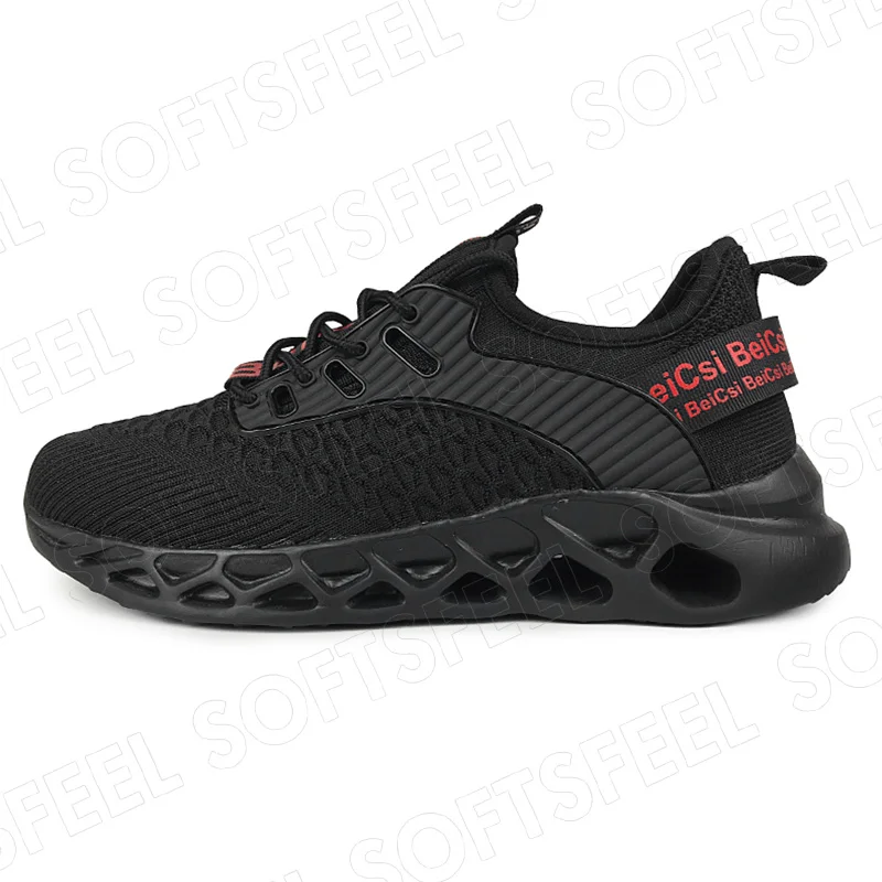 Softsfeel Pain Free Perfect Walking Shoes - Black Red