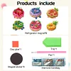 6Pcs Acrylic Special Shape Fruit Donut Diamond Painting Fridge Magnets