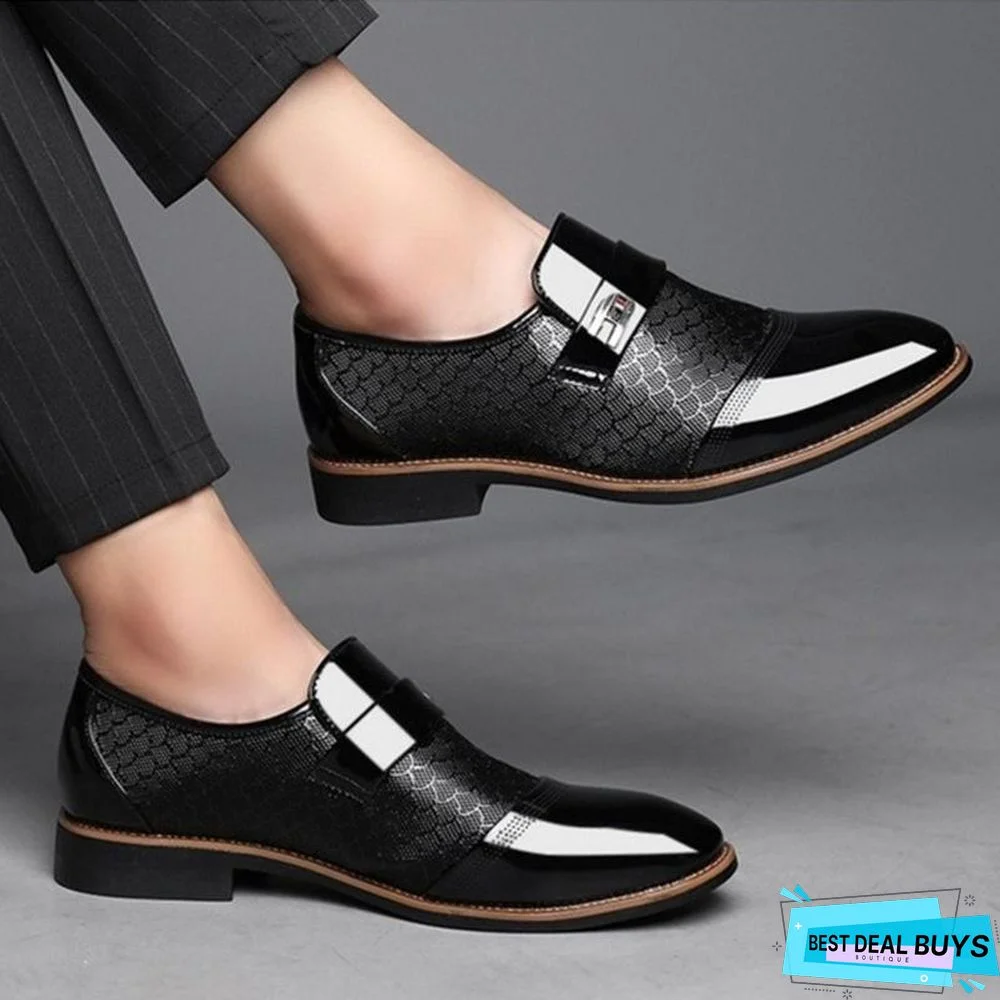 Men Wedding Shoes Patent Leather Oxford Shoes