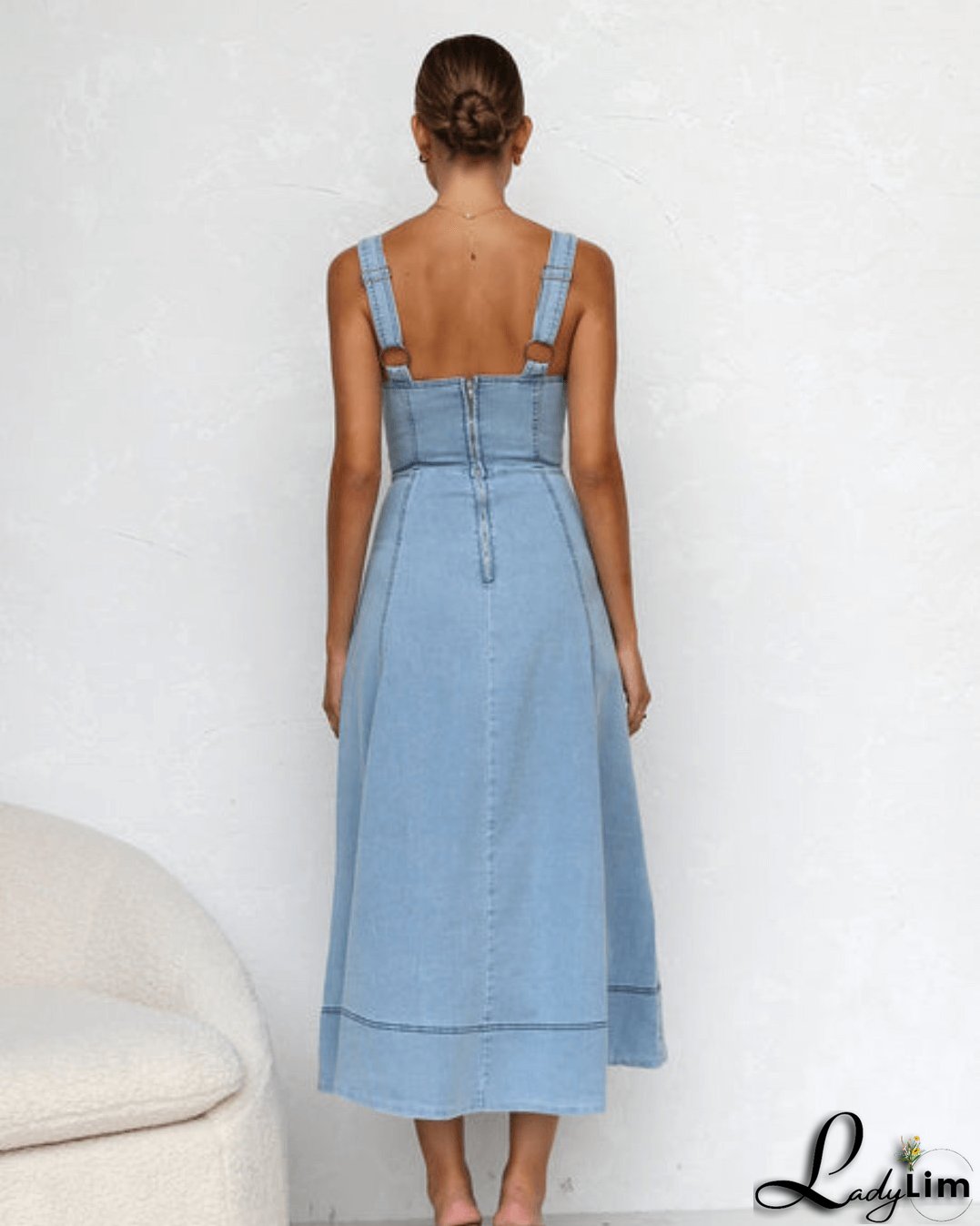 Blue Denim Maxi Dress