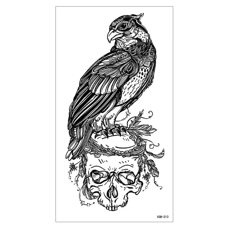 Waterproof Temporary Tattoo Sticker Snake Flower Rose Flash Tattoos Lace Fox Lion Bird Body Art Arm Skull Fake Sleeve Tattoo