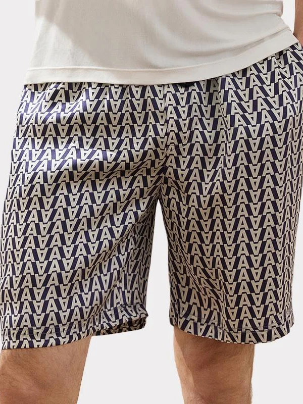 22 MOMME Short de bain en soie imprimé lettres 1