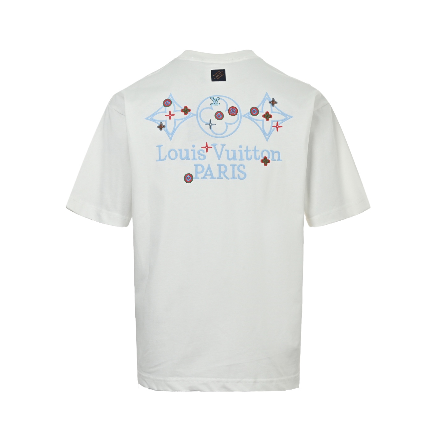 White Embroidered T-Shirt Back View