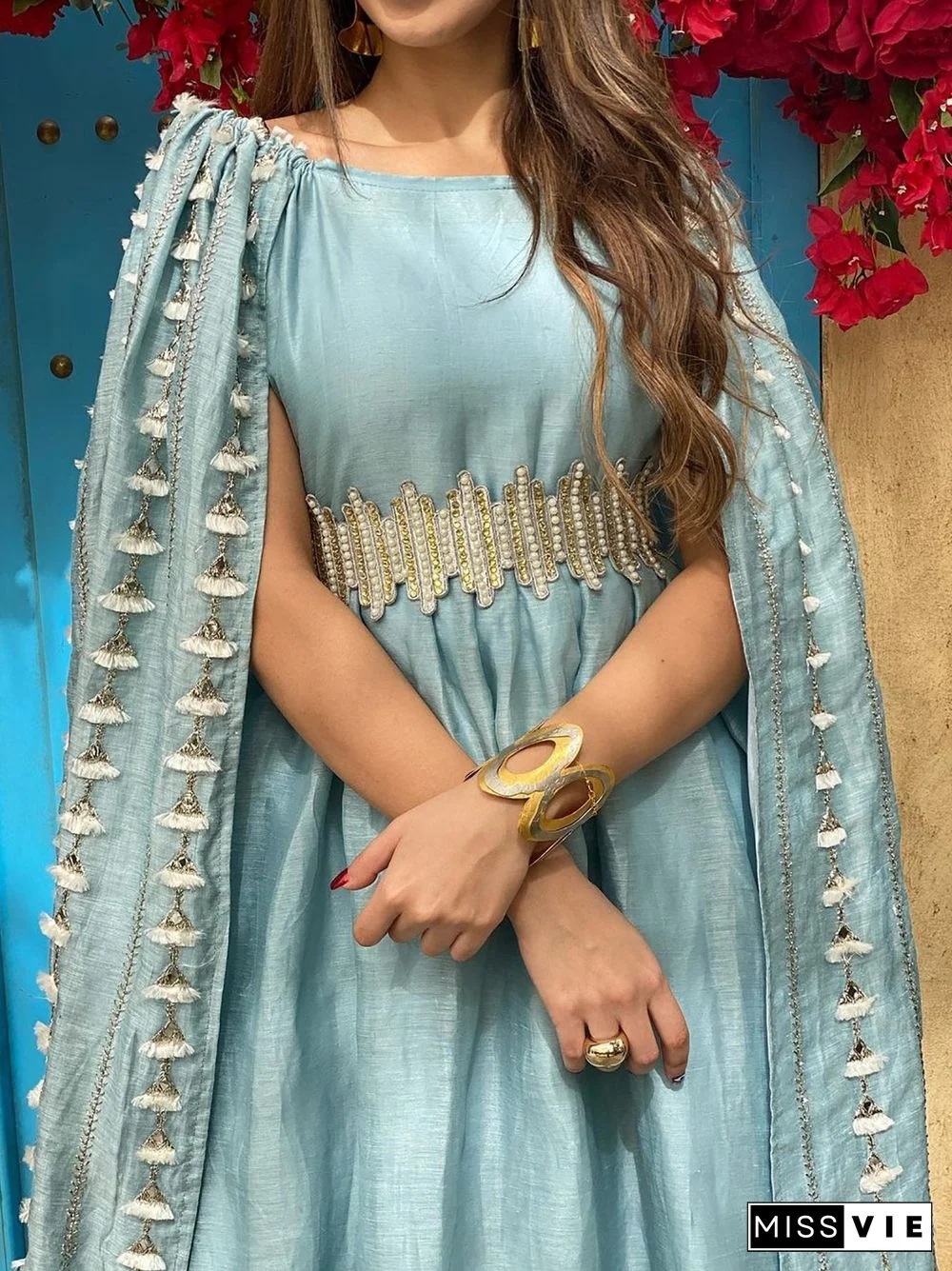 Round Neck Slim Elegance Ramadan Dress