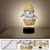 Acrylic Double Sided Bunny Egg Diamond Painting LED Night Light for Easter Decor