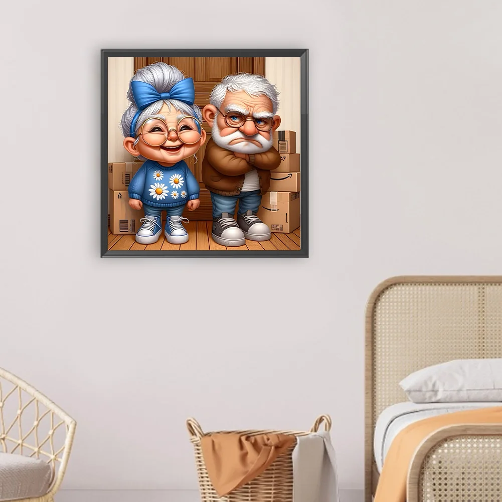 Diamond Painting - Full Round Drill - Old Couple(Canvas|30*30cm)
