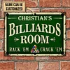 Customizable Billiards Club Room Rack\'em Crack\'em Customized Classic Metal Signs