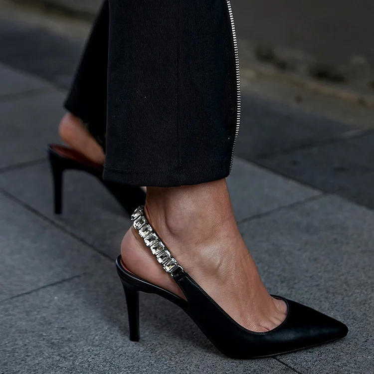 Sequined Pointed High Heels