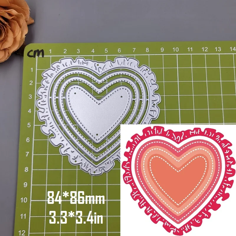 Nigikala Heart Metal Cutting Dies Scrapbooking Stencil Heart Die Cut Decoration DIY Embossing Album Paper Cards Gift