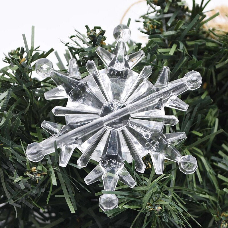 10Pcs/pack Christmas Decorations for Home Snowflake Christmas Tree Ornaments Hanging Crystal Acrylic DIY Bead Curtain Home Decor