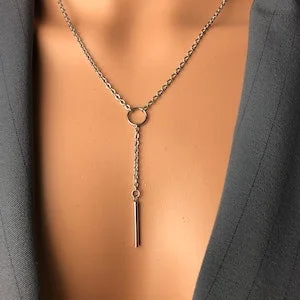 pornhint Pornhint circle lariat bar Discreet public day collar Submissive stainless steel chain mini O ring Y w/silver plated bar whip crop flogger pillar