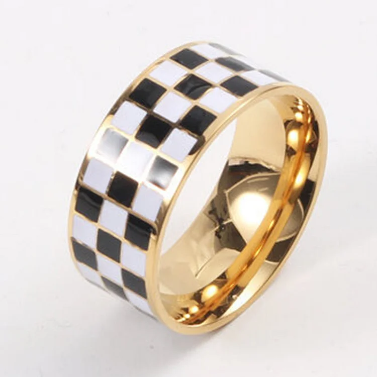 Checkered Black And White Ins Ring