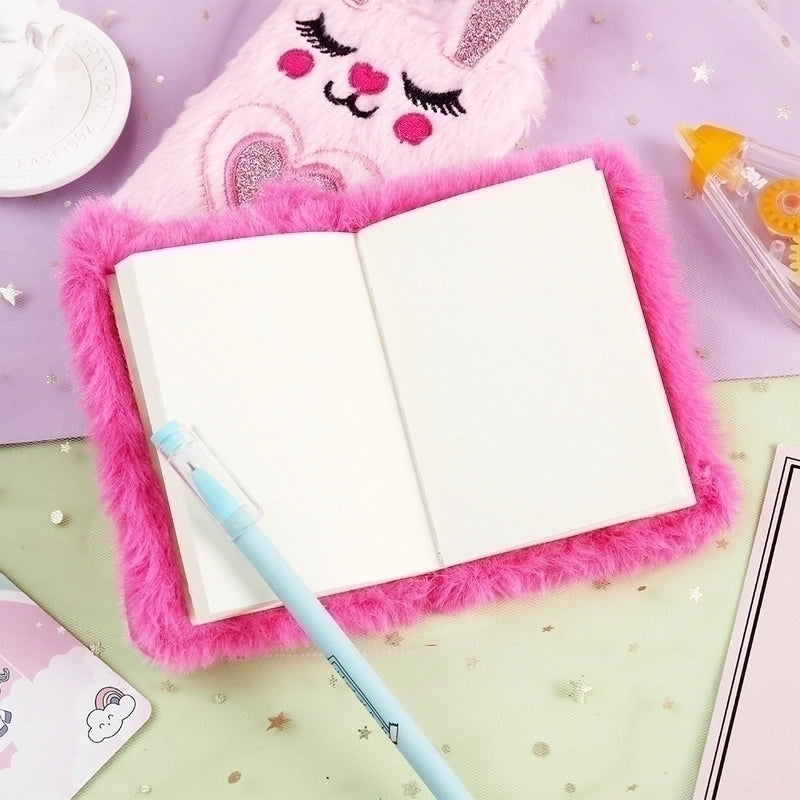 Cute Cartoon Rabbit Plush Portable Mini Pocket Notebook