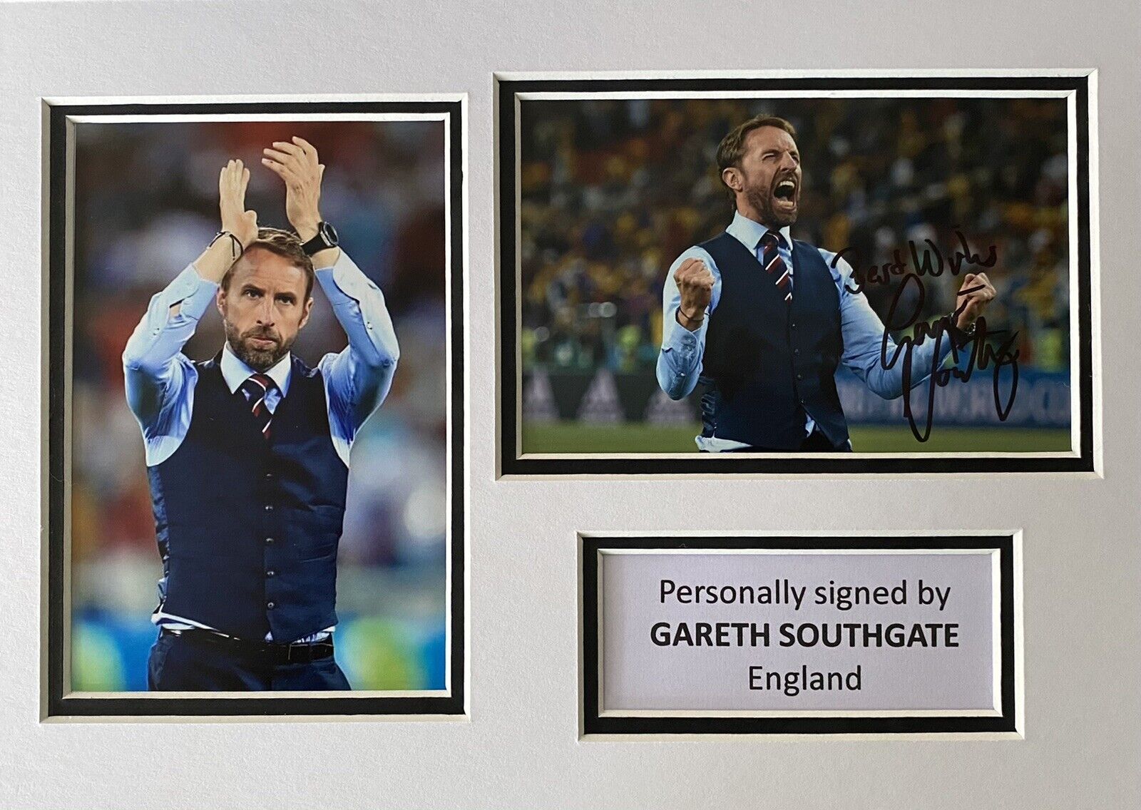 Gareth Southgate Genuine Signed England Photo Poster painting In A4 Mount Display