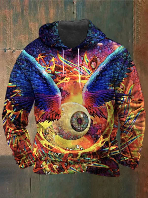 Unisex Eye Of The Sky Print Heavyweight Hoodies