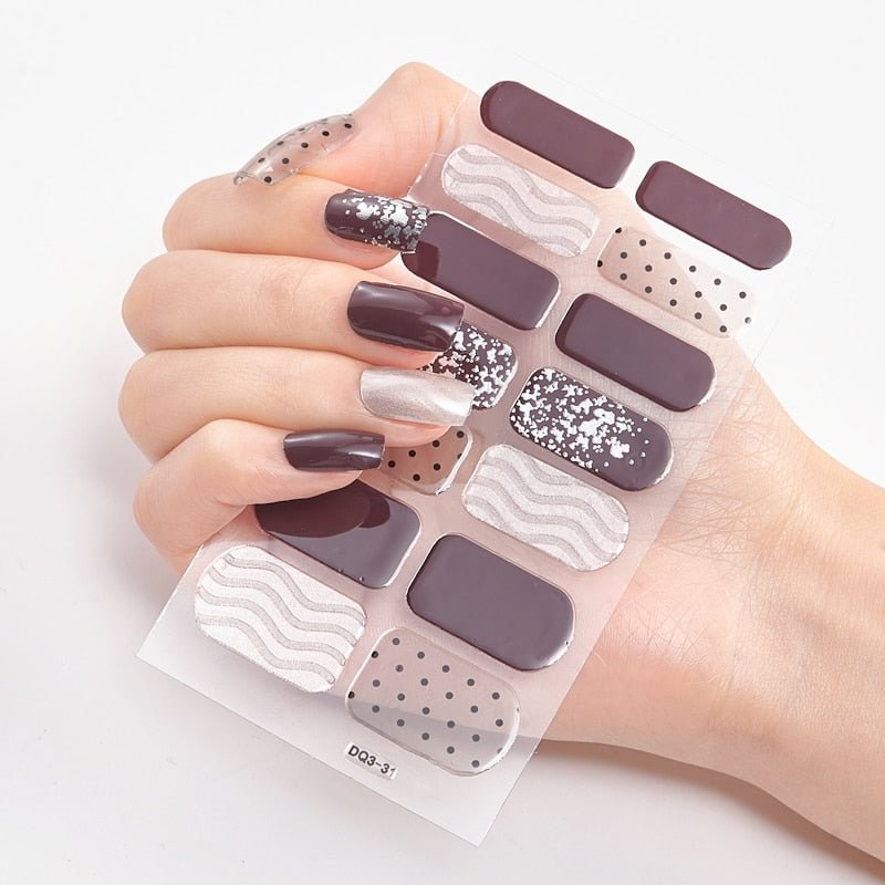 Four Sorts 0f Nail Stickers Fashion Nail Polish Self Adhesive Manicure Decoracion Nail Strips Nail Sticker set Nail Accesoires