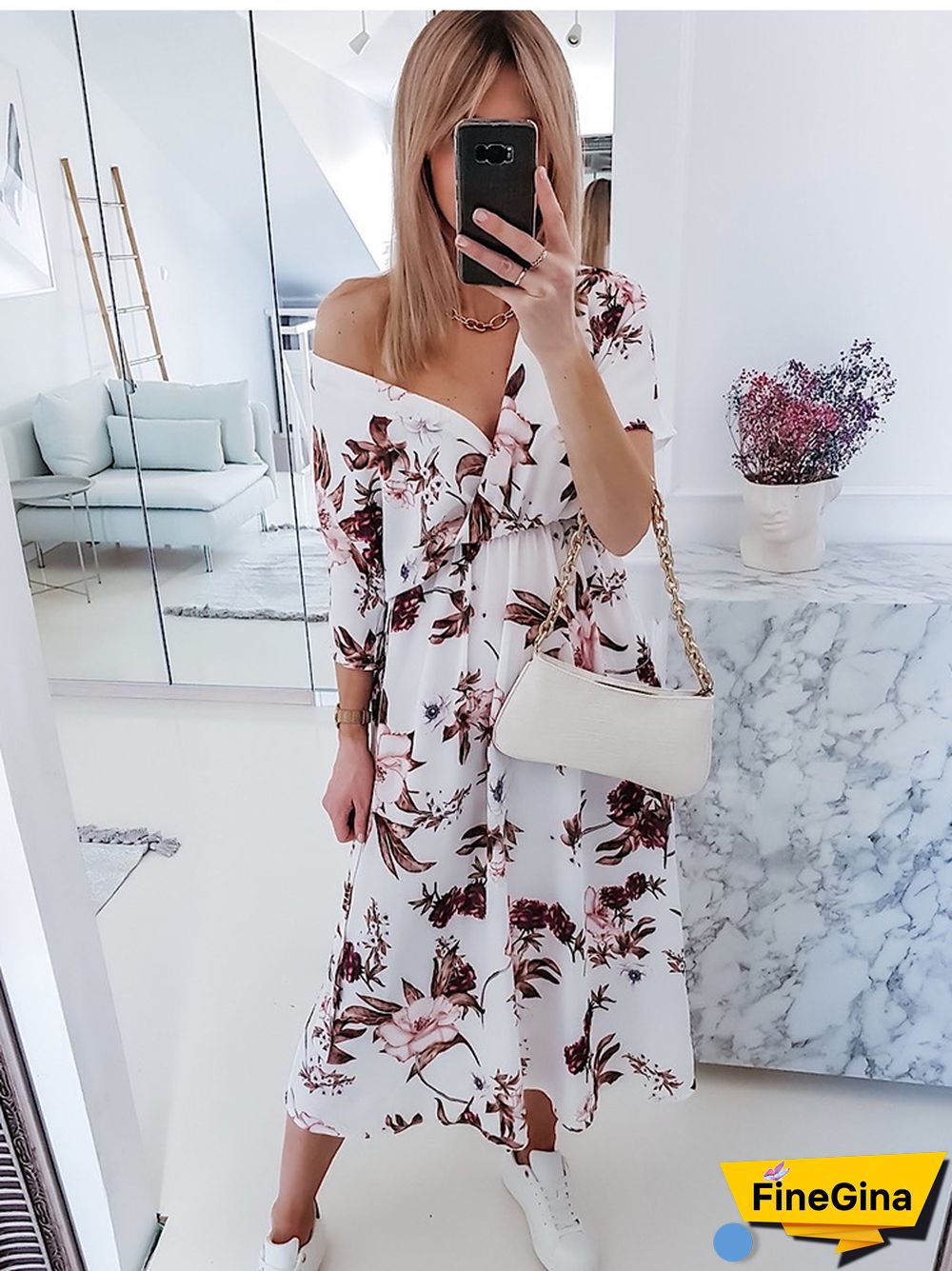 Women Casual Dress Summer Floral Print Red Maxi Dress Fashion V-neck Short Sleeve Elegant Lace Up Beach Party Dresses For Femme