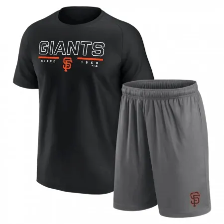 Men's San Francisco Giants Black/Heather Gray Arch T-Shirt & Shorts Combo Set WQZG
