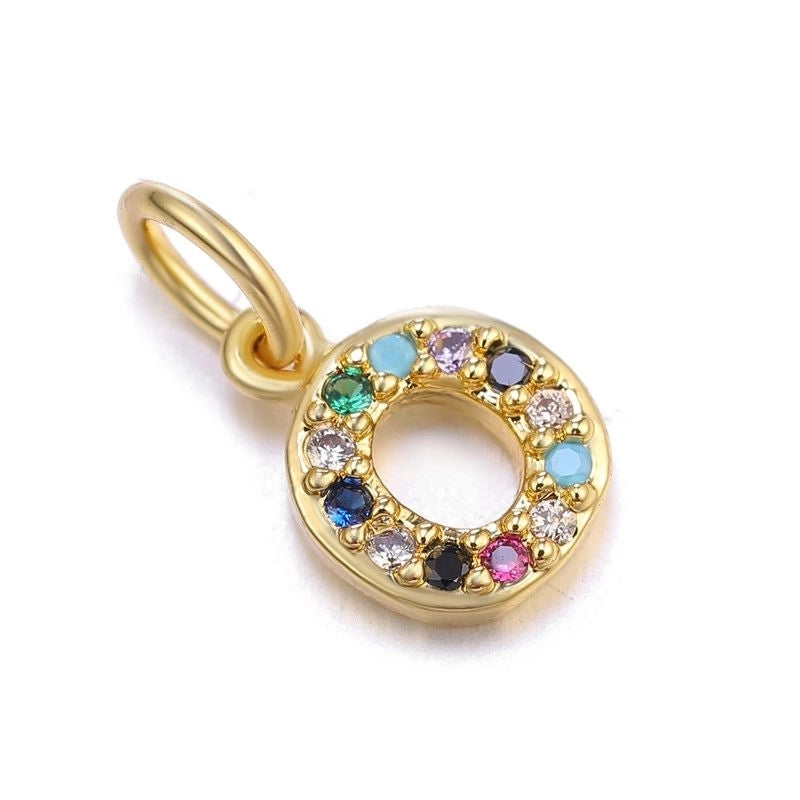 1 Piece Copper Zircon Letter Pendant Jewelry Accessories