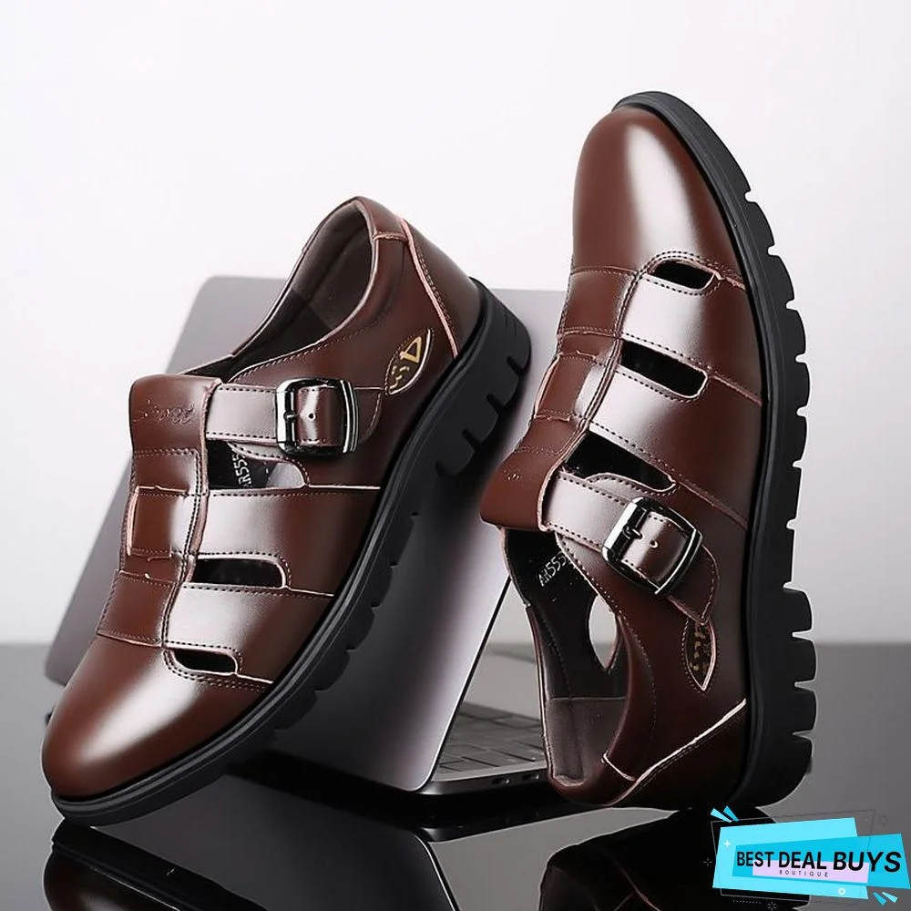 Men's Genuine Leather Sandals Plus Size Oxford Sandal Shoes
