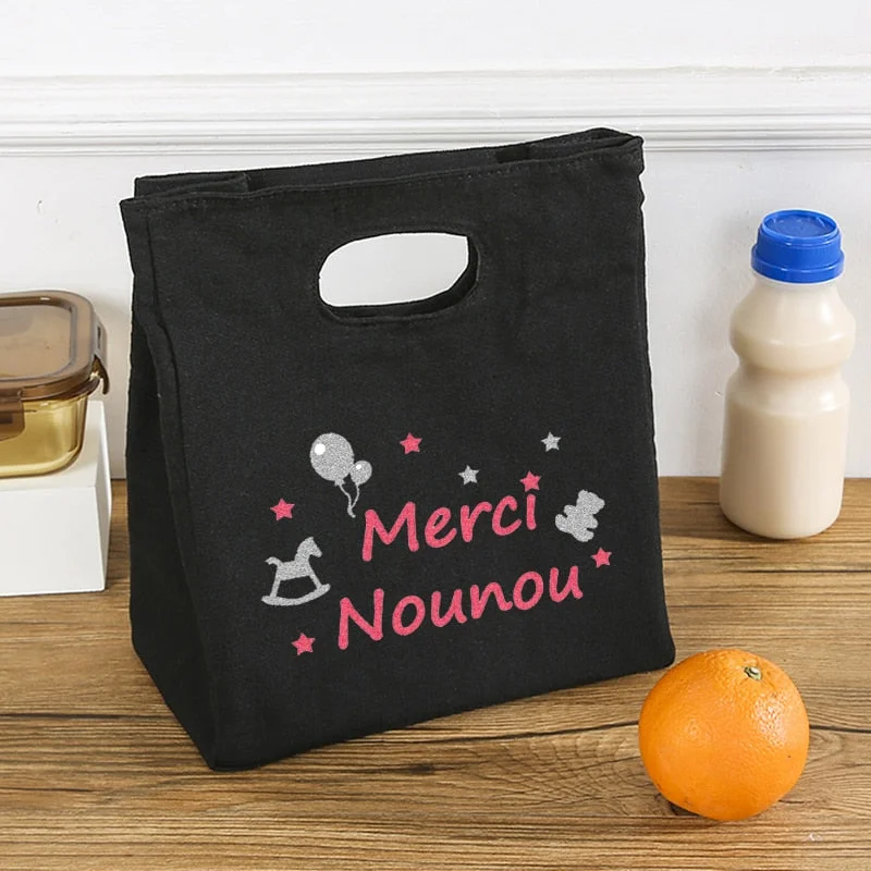 French Print Functional Cooler Lunch Box Bags Portable Insulated  Bento Tote Thermal Travel Picnic Food Storage Pouch Best Gifts