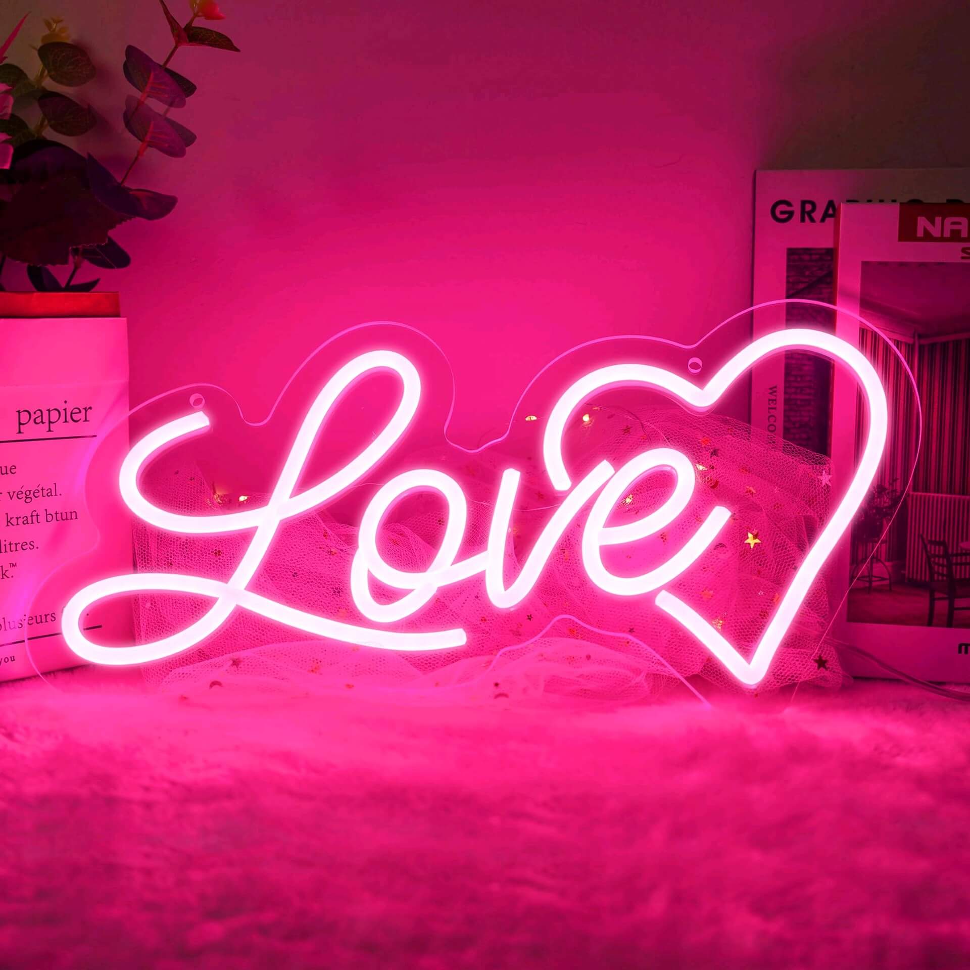 Valentine's Day Dimmable Heart Neon Light