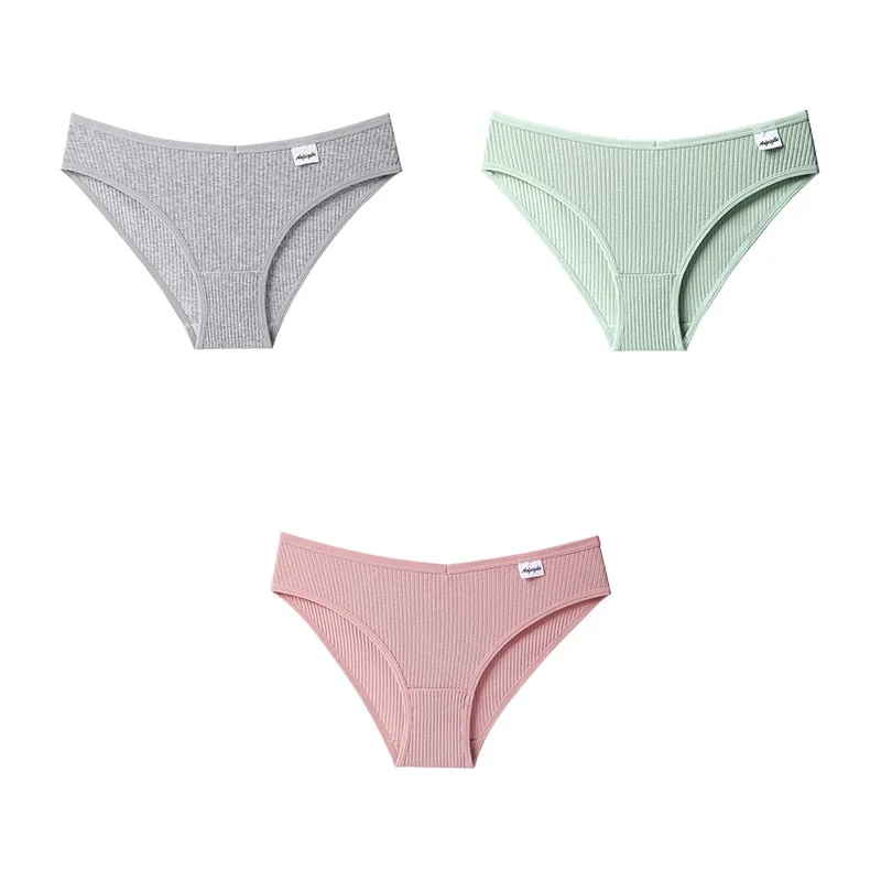 3pcs Women Panties Cotton Underwear For Woman Briefs Female Panties Cotton Lady Lingerie Intimates Women's Underwear BANNIROU
