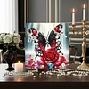 Framed Diamond Painting - Special Shaped - Butterfly and Rose (25x25cm)
