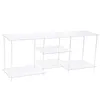 [US Local Warehouse] 55 Inch Acrylic TV Stand for TVs Up To 60 Inch TV Media Console Table with Open Storage Shelves Entertainment Center for Living Room Bedroom Gaming Room