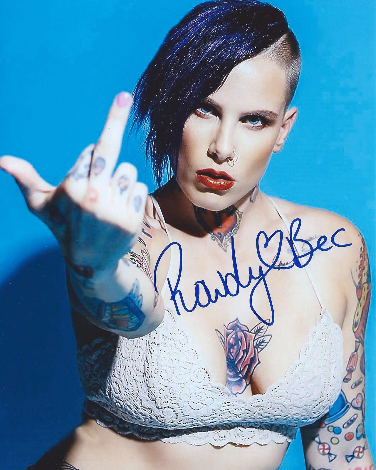 Rowdy Bec Rawlings Signed 8×10 Photo Poster painting UFC MMA Autographed COA