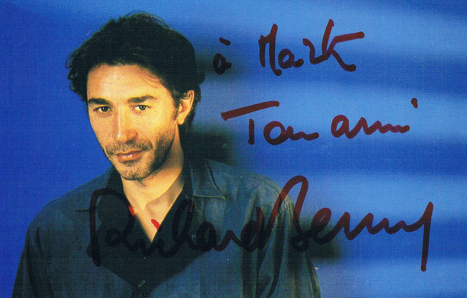 Richard Berry signed and inscribed postcard Photo Poster painting, 3.5x5.5 inch French actor