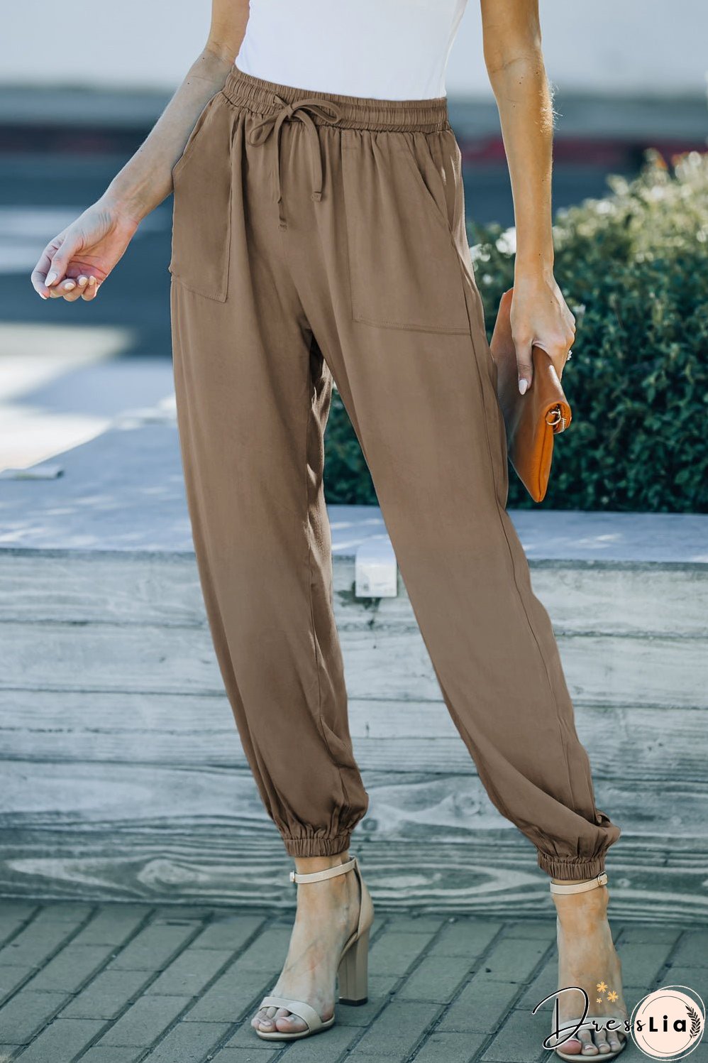 Drawstring Waist Joggers with Pockets